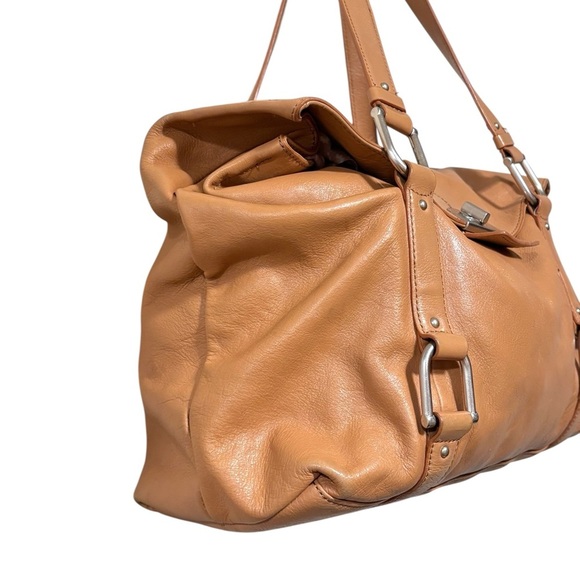 Banana Republic Caramel Tan Leather Slouchy Bohemian Shoulder Bag - Picture 3 of 13